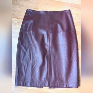 Mango plum oxblood vegan leather pencil skirt size 6